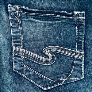 Silver Jeans Mens 40 X 36 Blue Eddie Straight Leg Mid Rise Stretch Denim Western